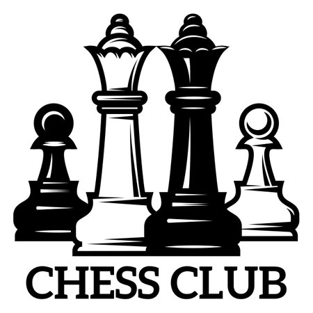 Vector monochrome set of chess pieces as a template for design.のイラスト素材
