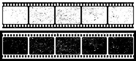 Vintage photographic film with scratches. Vector illustration.のイラスト素材