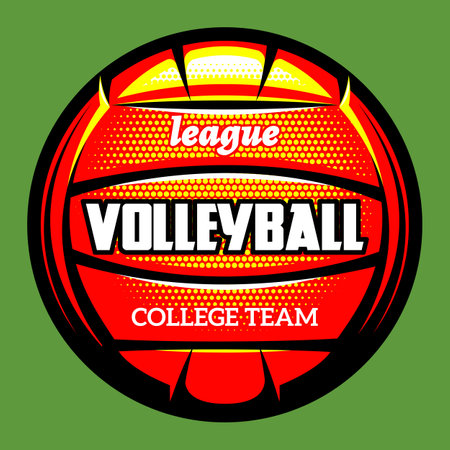 Colorful vector template with volleyball and place for text.のイラスト素材