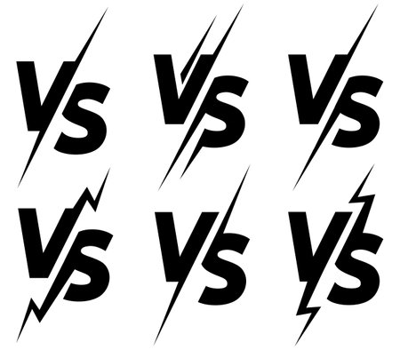 Set of vector monochrome templates for VS logo.のイラスト素材