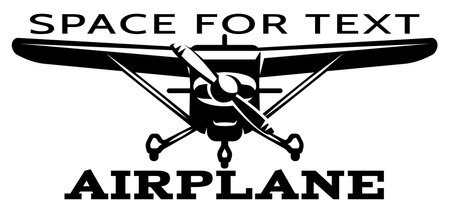 Vector monochrome template with airplane and places for text.のイラスト素材