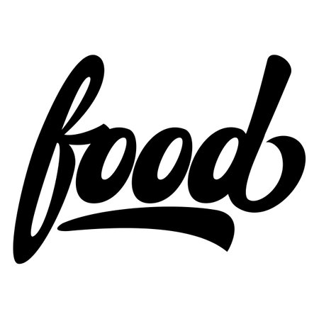 The inscription Food. Design element. Vector monochrome template.のイラスト素材
