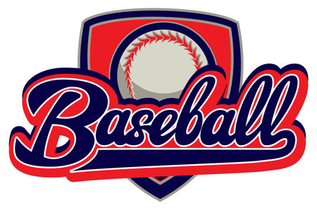 Vector color template with baseball on backboard and an inscription.のイラスト素材
