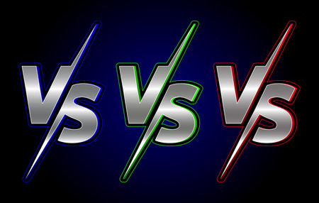 Set of colorful competition Versus vs on background. Vector illustration.のイラスト素材