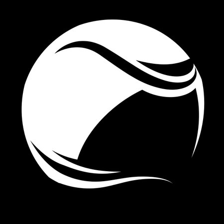 white tennis ball template on black background. Vector illustration.のイラスト素材