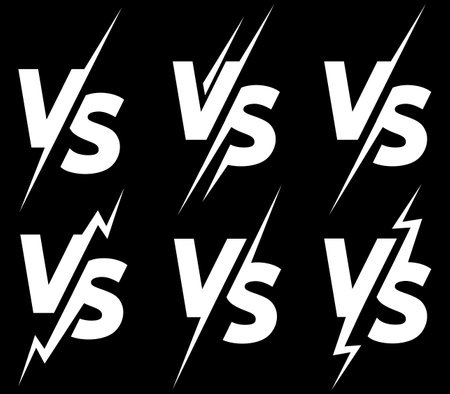 Set of vector monochrome templates for VS  on a black background..のイラスト素材