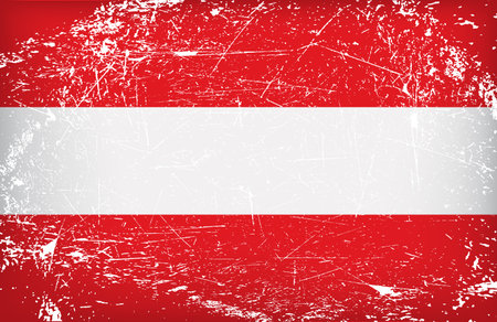 Austria flag with scratches. Vector colored background.のイラスト素材