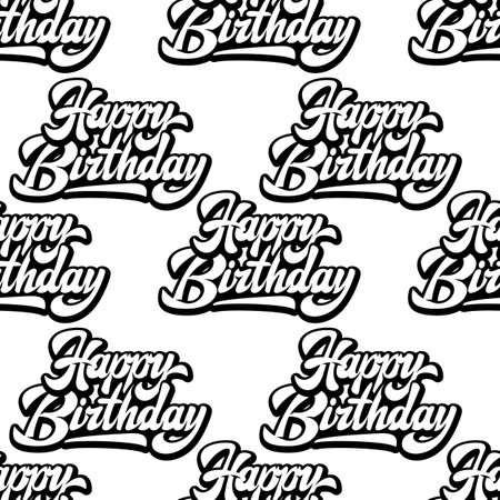 Seamless background with the inscription Happy Birthday.のイラスト素材