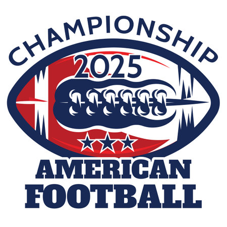 Sports template for American football with ball. Vector color illustration.のイラスト素材