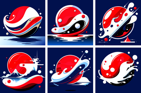 Vector Templates: Liquid Drops and Splash Effects.のイラスト素材