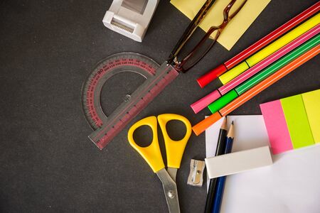 Back to school-School supplies for a fresh startの写真素材