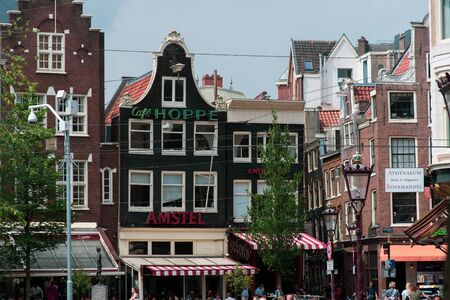 Amsterdam/Niederlande/ July 18, 2019: Cafe Hoppe traditional brewery and coffee of Amsterdamの写真素材