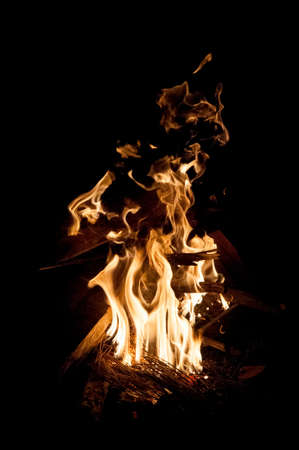 Campfire on a summer nightの写真素材