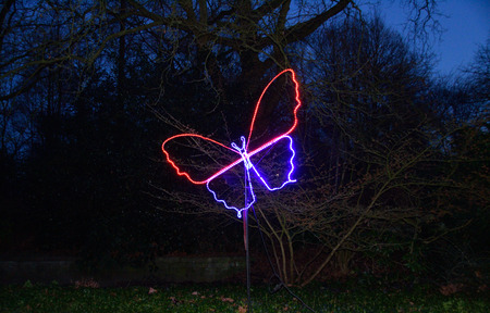 Magical lights in Grugapark, Germanyの写真素材