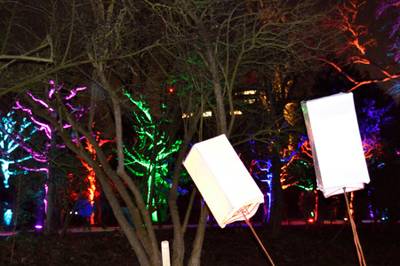 Magical lights in Grugapark, Germanyの写真素材