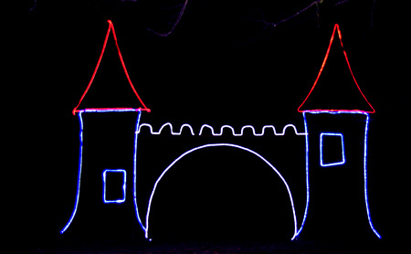 Magical lights in Grugapark, Germanyの写真素材