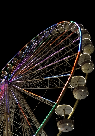 the big ferris wheel with night time, in Essen, Germanyのeditorial素材