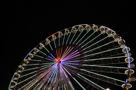 the big ferris wheel with night time, in Essen, Germanyのeditorial素材