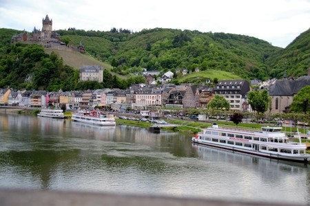 Romantic river cruises over the Rhine - medieval Cochem town. Germaniumのeditorial素材