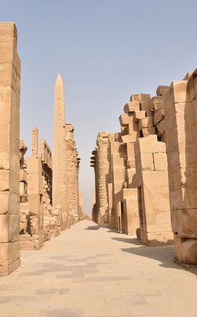 Columns of the Karnak Temple, Luxor, Egypt.の写真素材