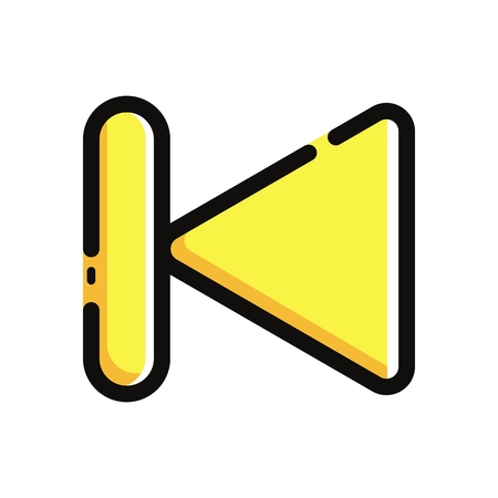 vector illustration media player video movie outline flat modern simple badge and colorful icon set styleのイラスト素材