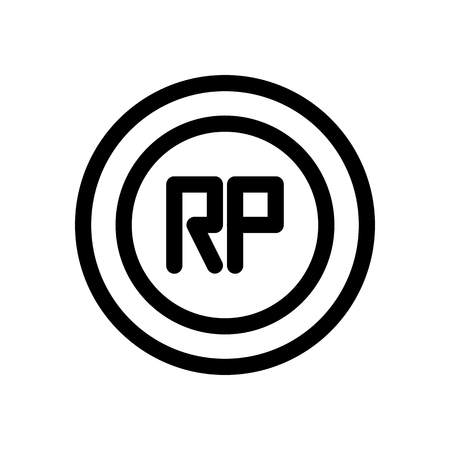 vector illustration simple modern flat outline badge monochrome color icon set styleのイラスト素材