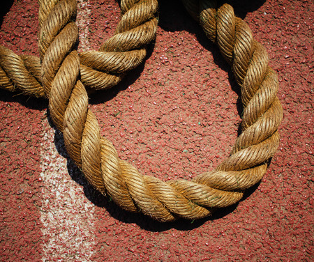 Rope on the runway of sports fieldの写真素材