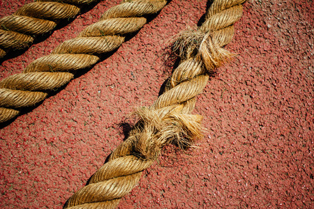 Rope on the runway of sports fieldの写真素材
