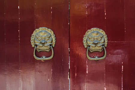 Chinese antique door in the Beijing Hutong