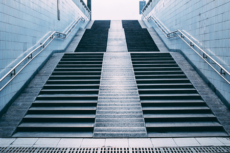 stairs of subway station,Beijingの写真素材