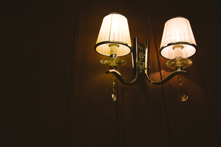wall lamp in the hotelの写真素材