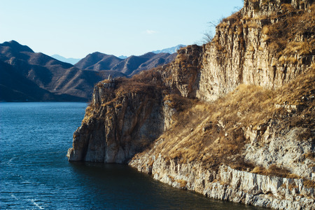 blue lakeの写真素材