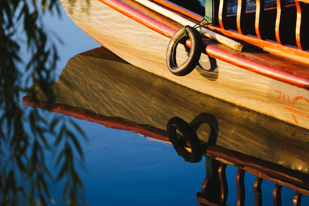 Boat in the lake,in the Old Summer Palaceのeditorial素材
