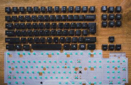 Keyboard keys and Flexible circuit boardon the boardのeditorial素材