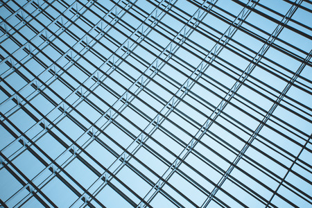The steel structure of the glass wall in Beijingの写真素材