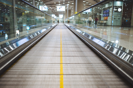 Escalator at the airport of Beijingのeditorial素材