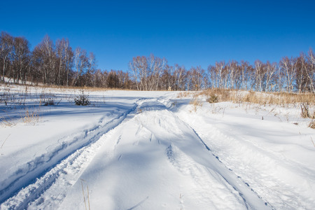 Grassland in northern China in winterの写真素材