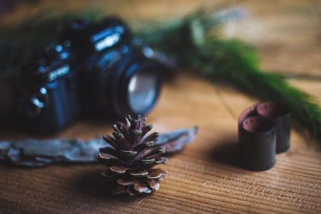 camera and filmの写真素材