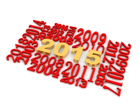 Year 2015 Gold 3D text surrounded by other dates. Part of a series.の写真素材