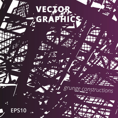 Contemporary urban texture and architectural background with grungy effects and powerful black graphic lines.のイラスト素材