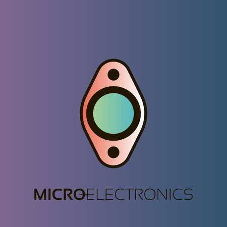 Electronic components. The sign and symbol for creation of logo design as radio market, microchip shop and internet shop.のイラスト素材