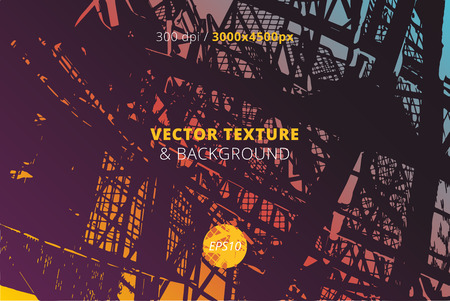 Contemporary urban texture and architectural background with grungy effects and powerful black graphic lines.のイラスト素材