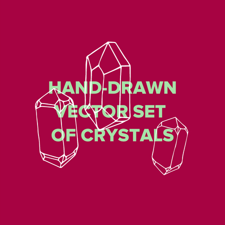 Vector symbol of ink red crystal with geometrical linear flat diamond. Trendy icon terrarium.のイラスト素材