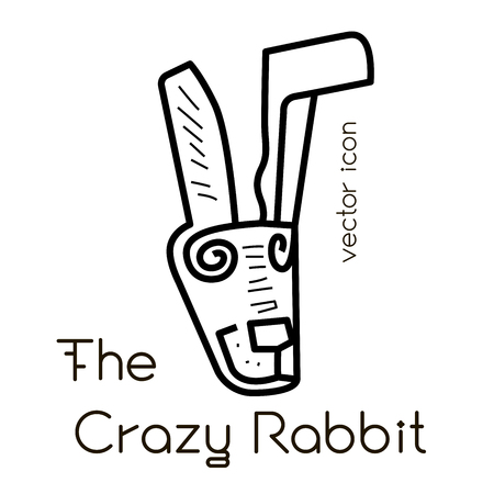 Crazy rabbit vector icon art and illustrationのイラスト素材