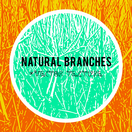 Natural branches vector textured background and eco grunge objects for the creation of design banners, music cover, wallpapers, flyers, websites with grunge bio ideas.のイラスト素材