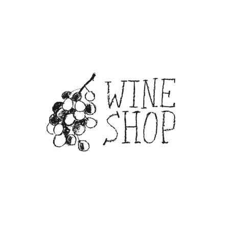 wine shop. Grapes hand drawn vector illustration. Black and white sketch. Grapevine drawing. Winery sign template. Pencil doodles. Grapevine symbol for emblem vineyard.のイラスト素材