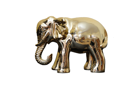 Elephant figure, golden, decor, isolatedの写真素材