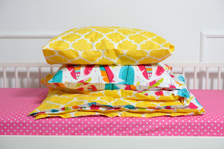 Beautiful children's bed in different colors.