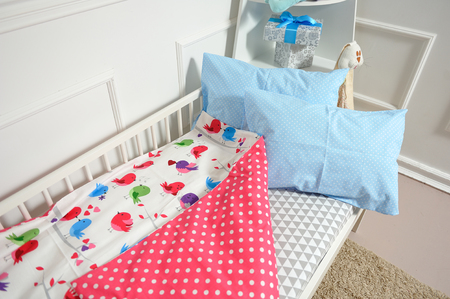 Beautiful children's bed in different colors.の写真素材