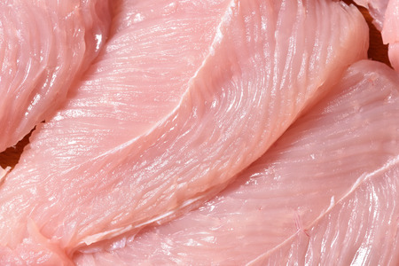 Beautiful and fresh turkey fillet. Texture of meat of turkey fillet.の写真素材